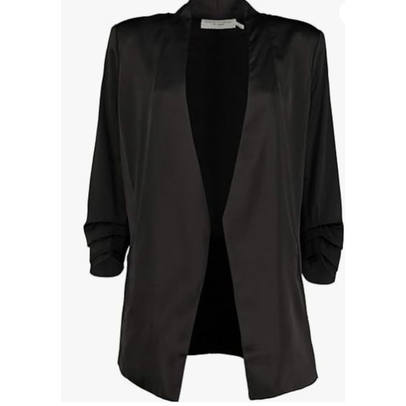 NWT - Bishop + Young Icon Blazer in Black Satin - Women's Large - Picture 3 of 9